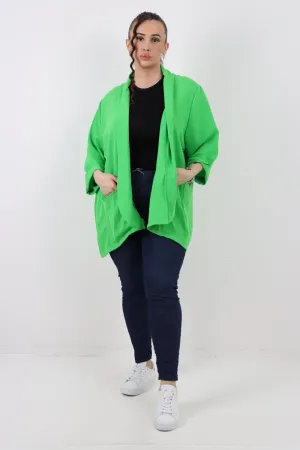 3/4 Sleeve Open Front  Lightweight Cardigan