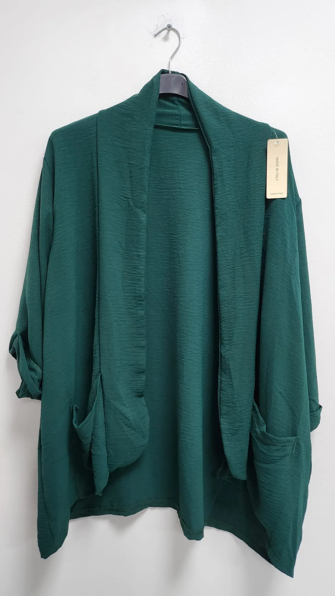 3/4 Sleeve Open Front  Lightweight Cardigan