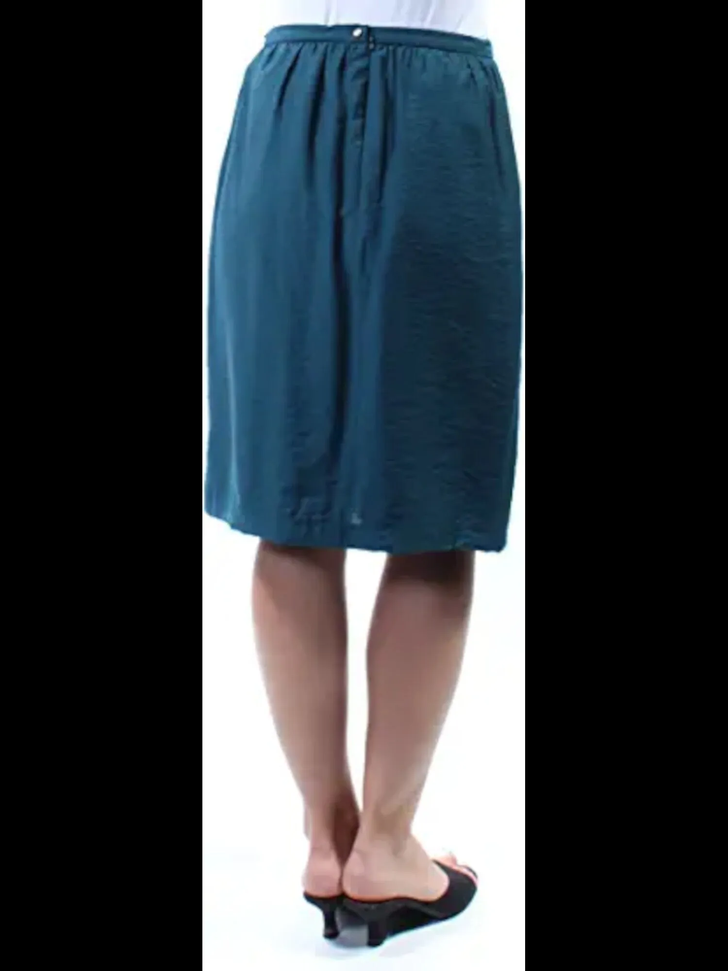 ANNE KLEIN Womens Teal Zippered Lined Knee Length Pencil Skirt