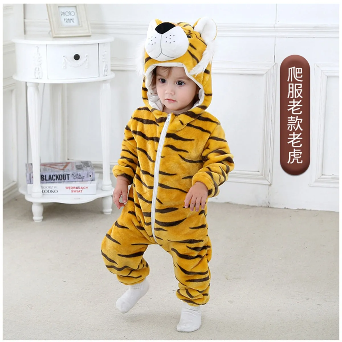 Baby Rompers Winter Costume Flannel Hooded Jumpsuits Baby Clothes