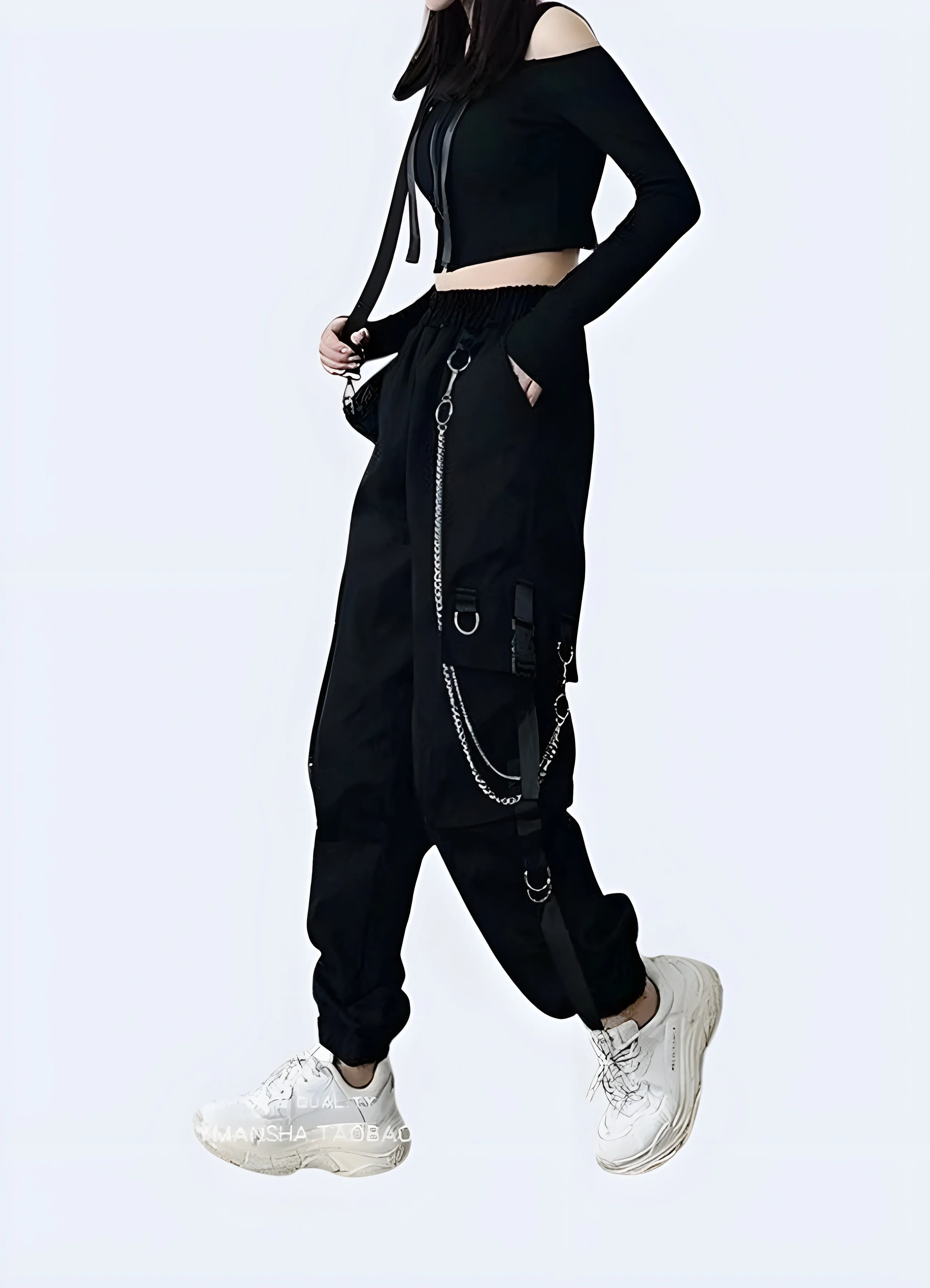 Baggy Black Cargo Pants Women's