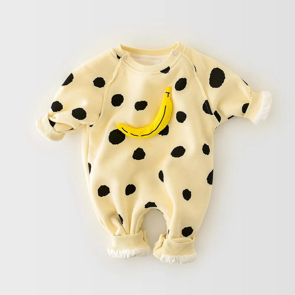 Banana Bonanza Baby Outfit - Jumpsuit with Colorful Fruit Print