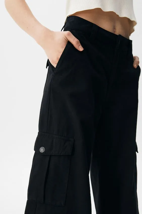 Black Relaxed Cargo Pants