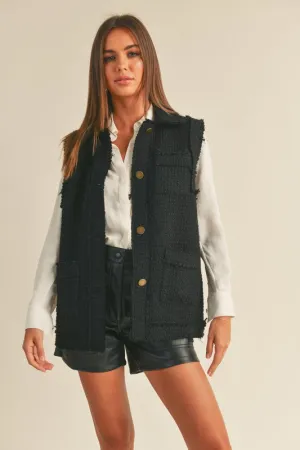 Black Tweed Vest