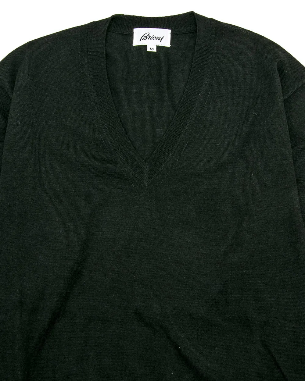 Black V-Neck Knit Sweater