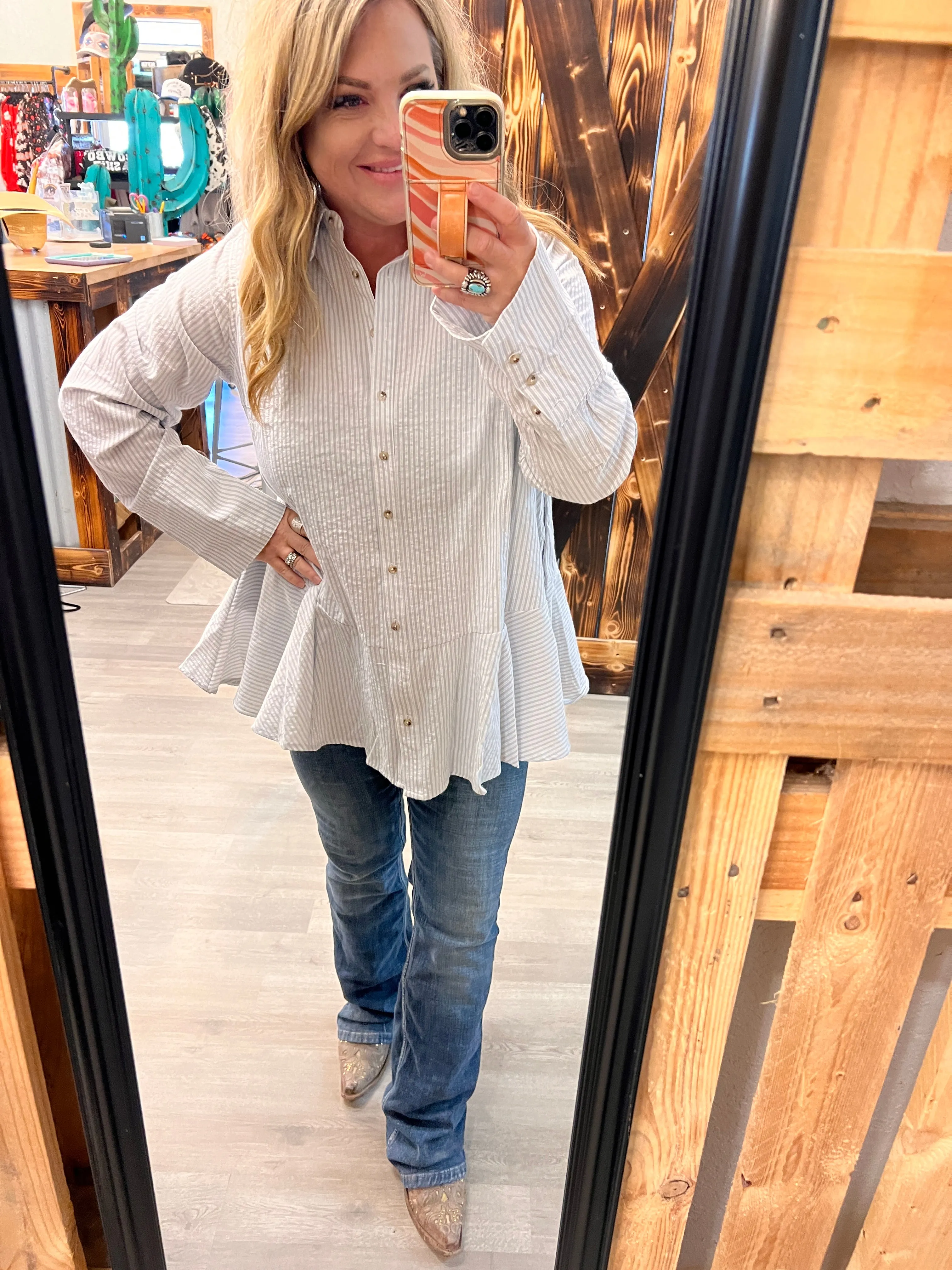 Brynlee Ruffle Tunic Shirt