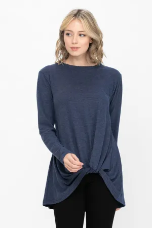 Comfy Soft Casual Twist Knot Tunics Tops Blouses T Shirts