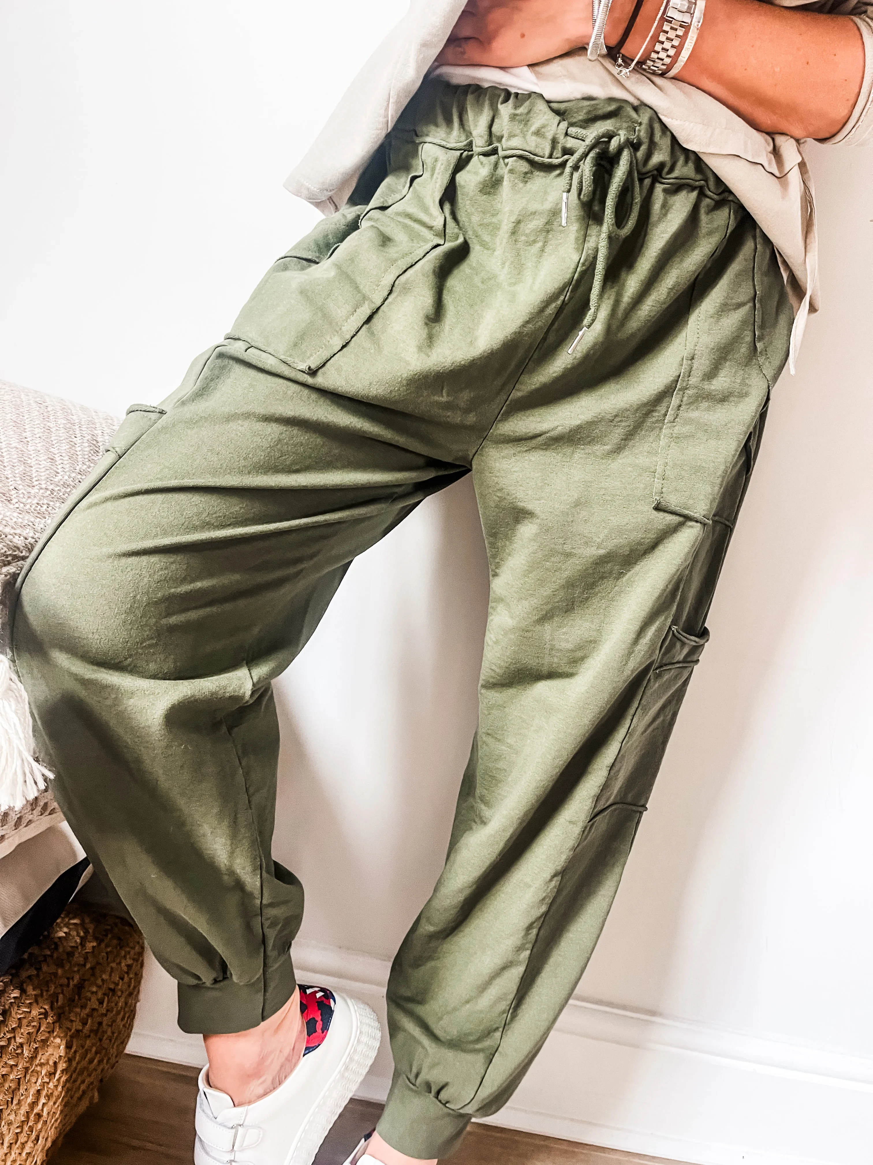 Cuffed Hem Cargo Joggers