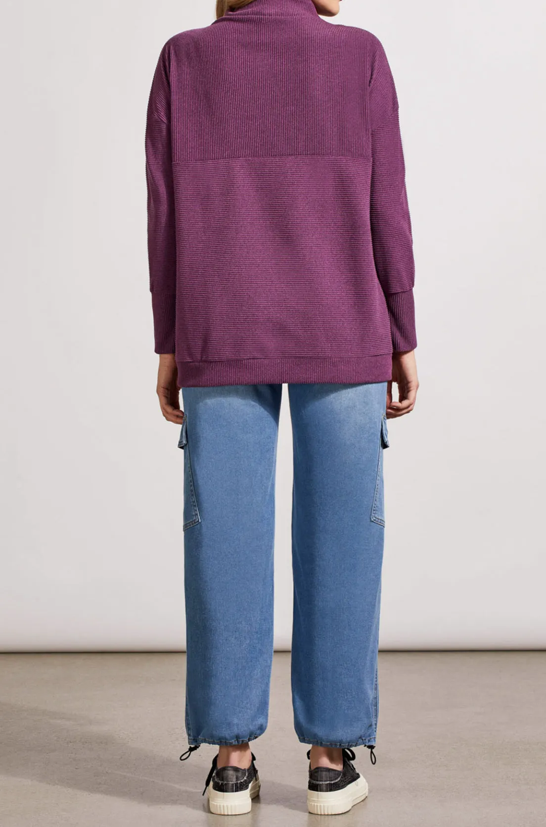 Dark Plum Funnel Neck Tunic