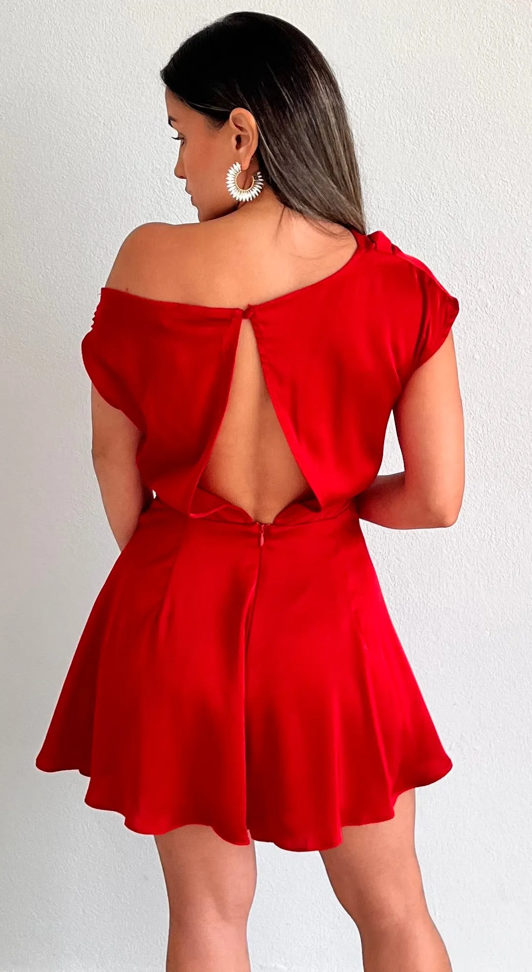 Effortless Style Red Satin Romper