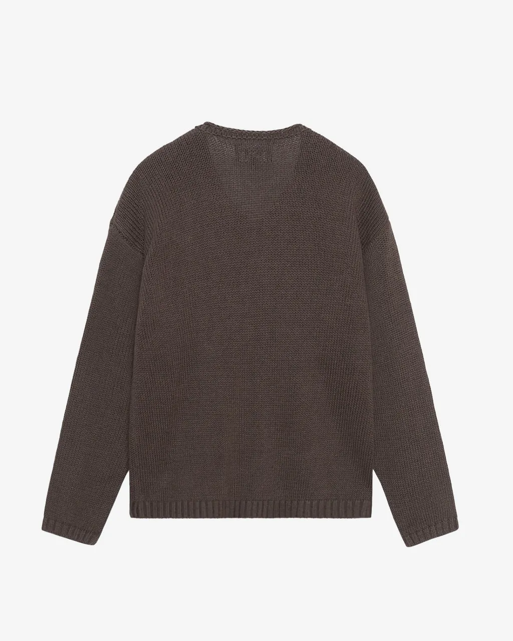 Embroidered V-Neck Logo Sweater Brown