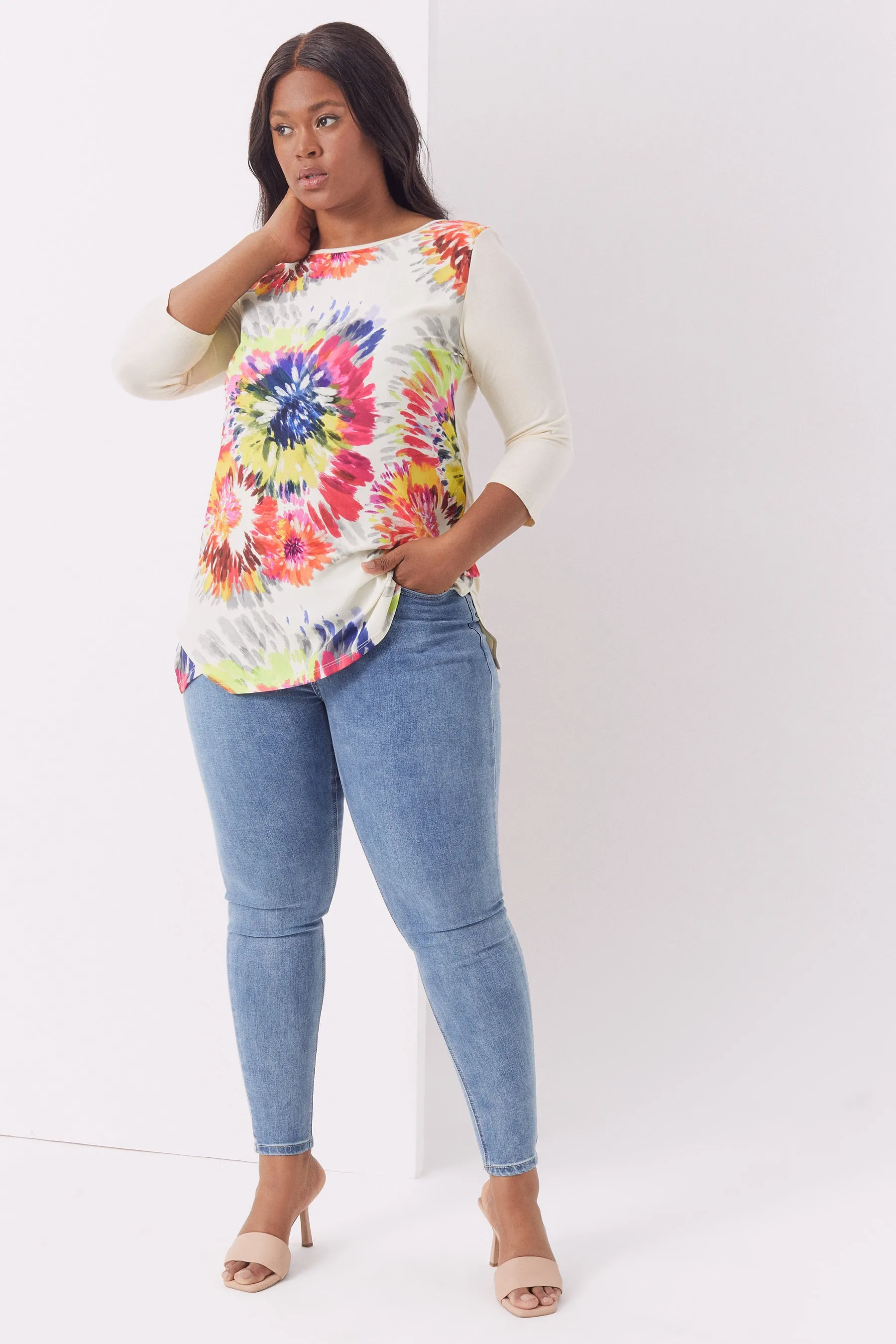 Firework Flower Printed Panel Tunic T