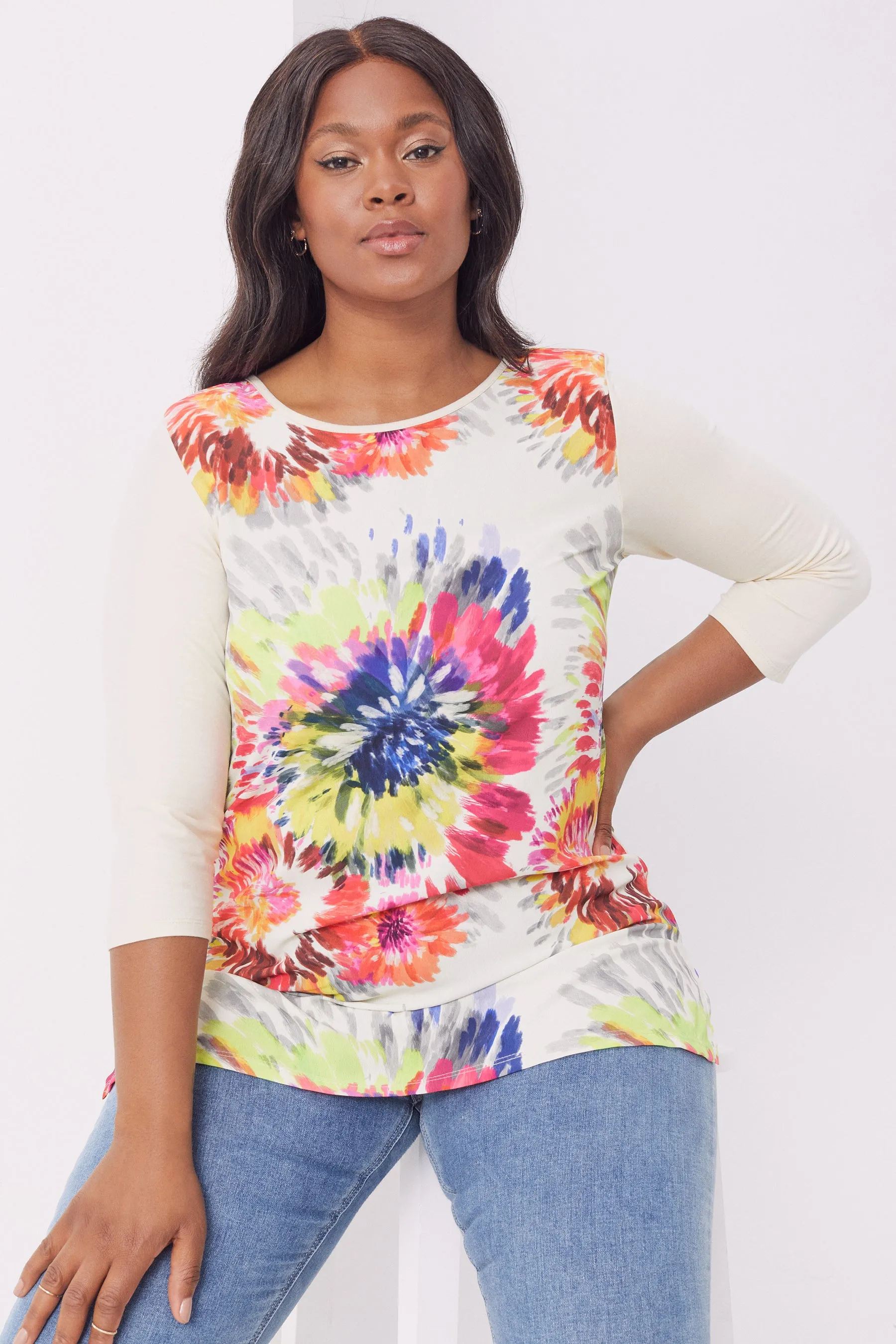 Firework Flower Printed Panel Tunic T