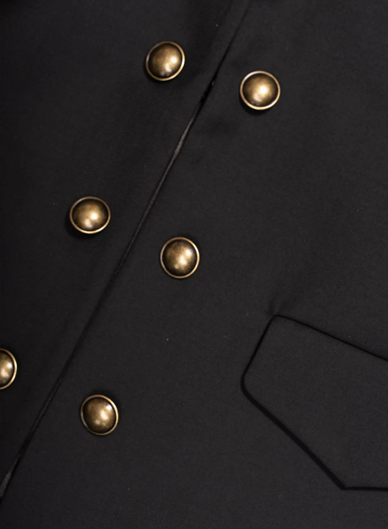 Gold Button Military Chasseur Wool Jacket