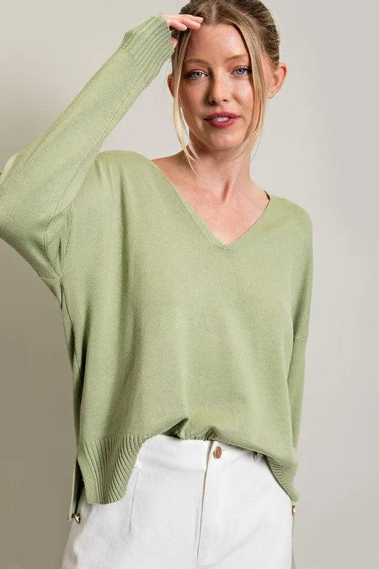 HARLEY V NECK KNIT TOP