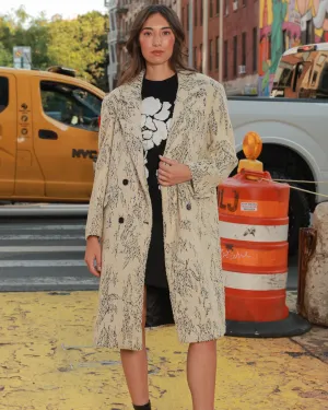 Heavy Wool Art Textured Beige Coat