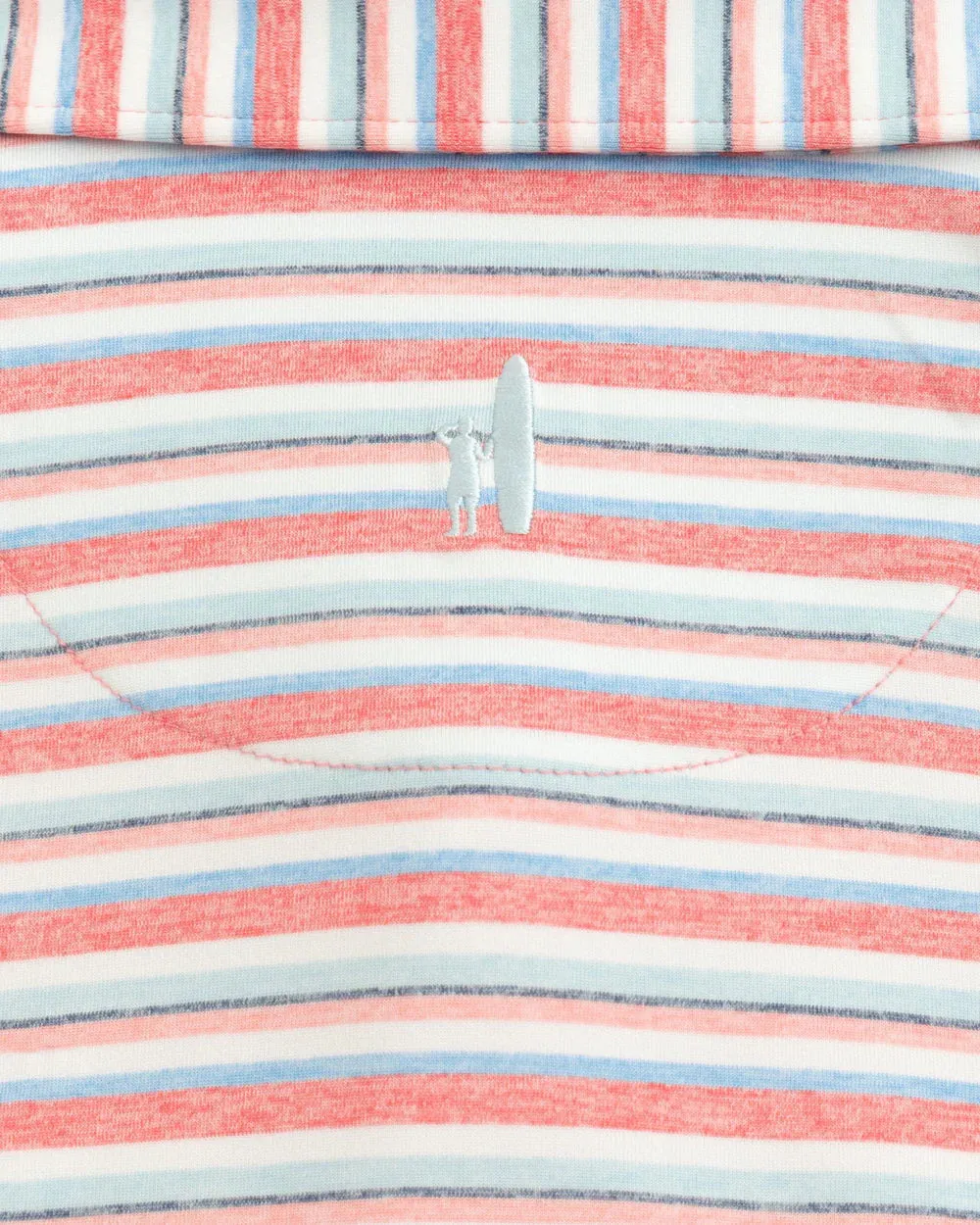 Johnnie-O Harty Striped Jersey Performance Polo in Sun Kissed