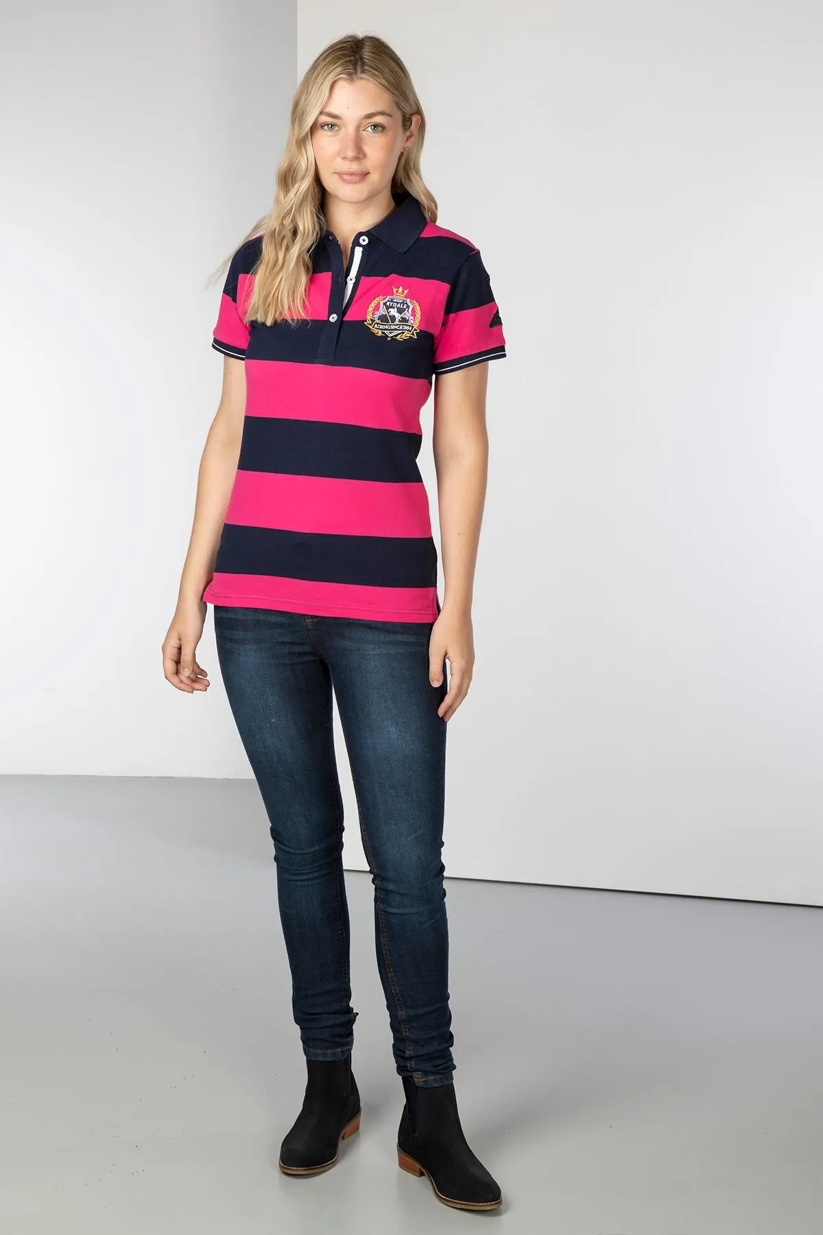 Ladies Striped Polo Shirt - Chloe