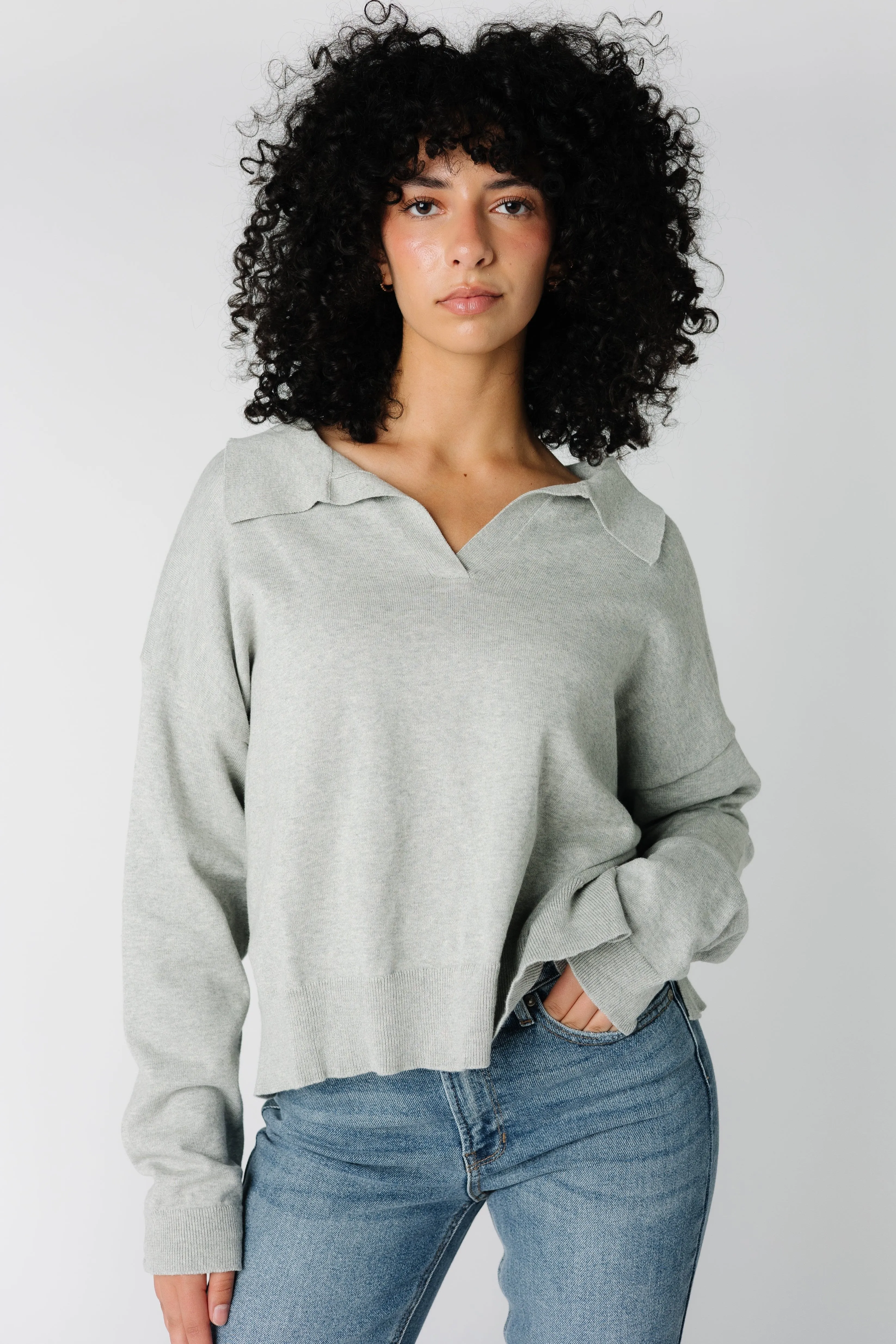 Lila V-Neck Collar Pull Over Sweater