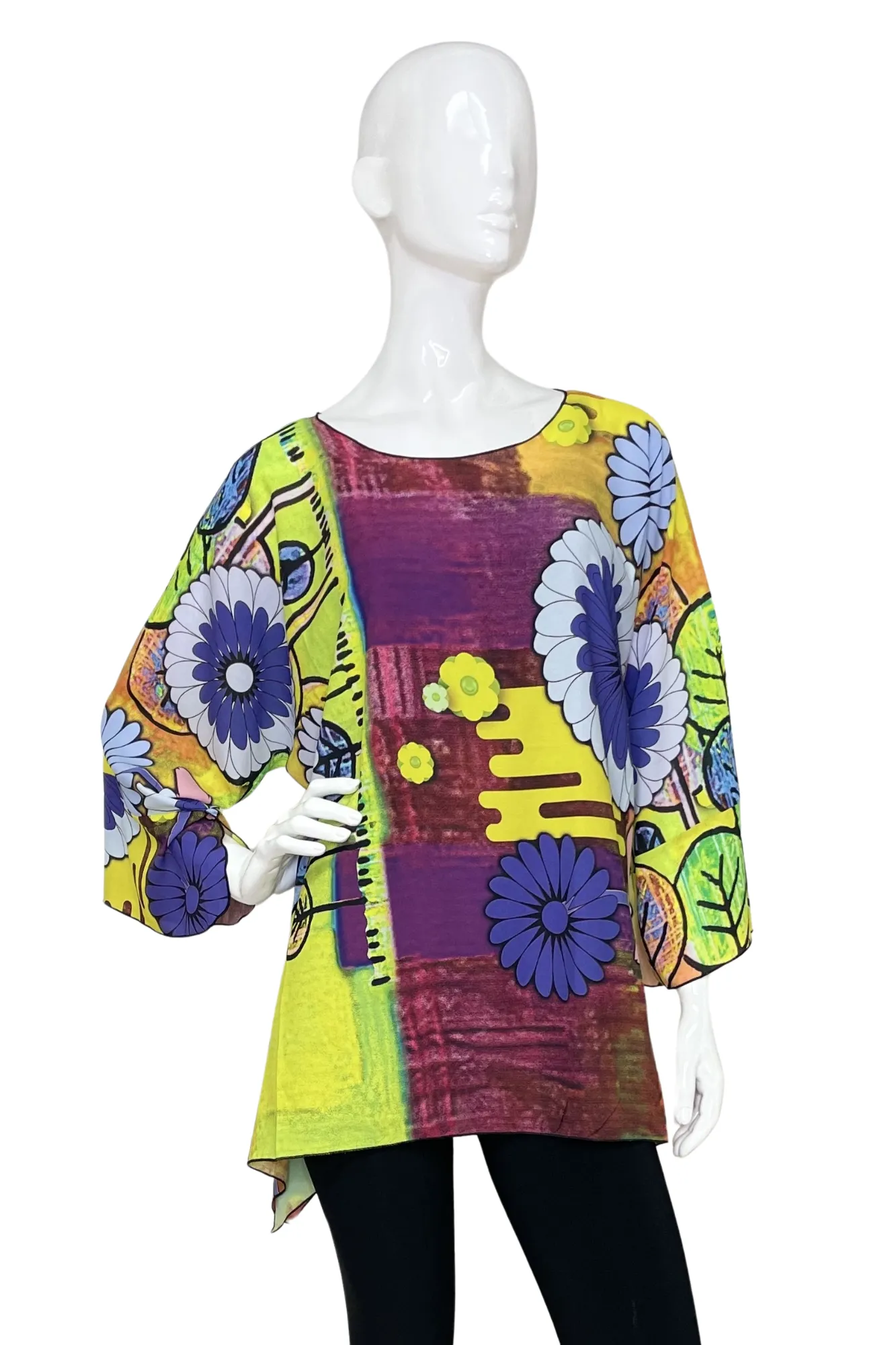 Lior One Size Fits All  Enchanted Garden Print Tunic Top Women's