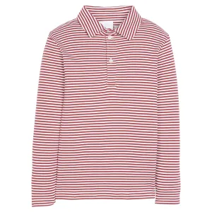 Long Sleeve Polo - Maroon Stripe