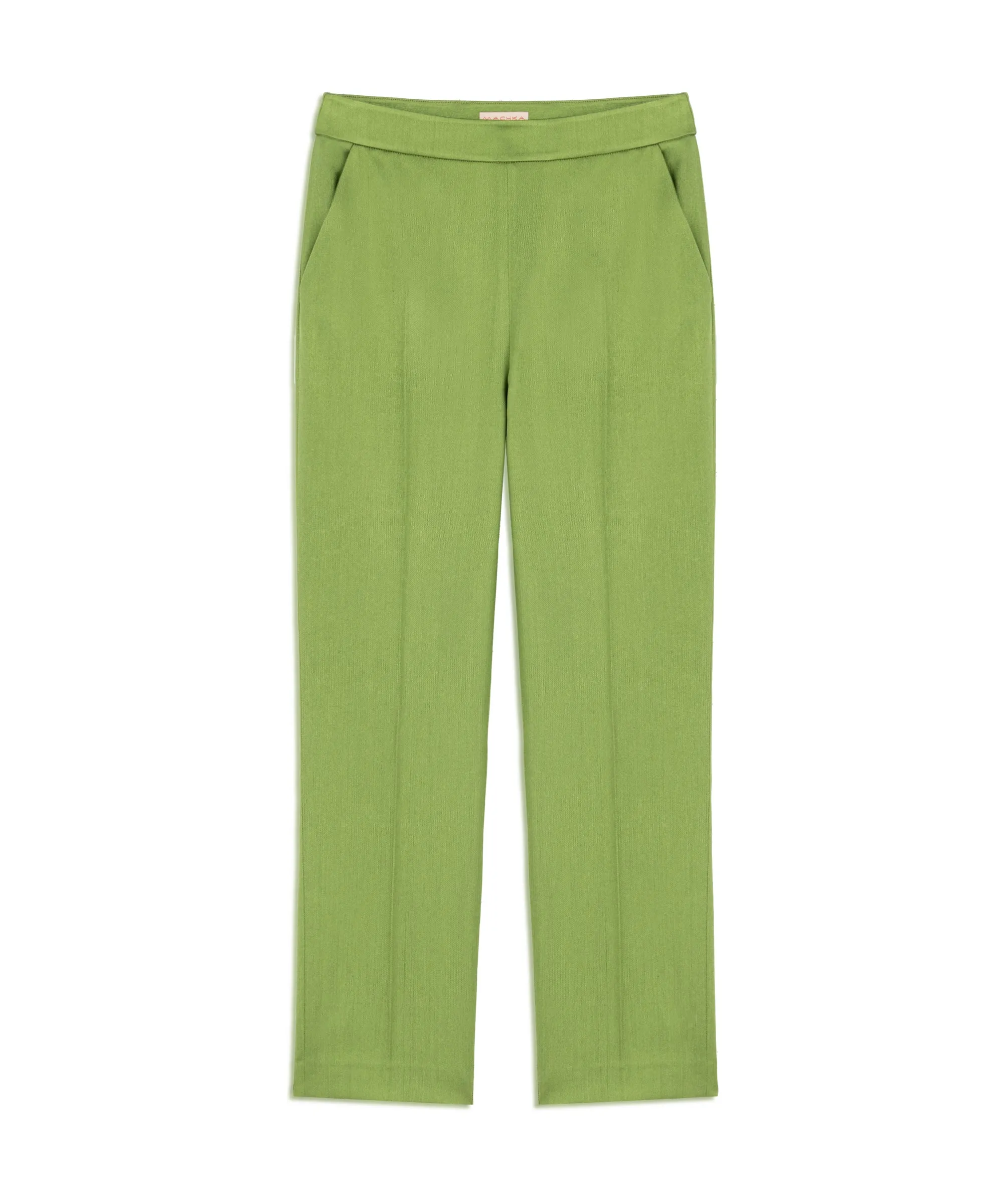 Machka Silk Blend Cigarette Fit Trousers Light Green