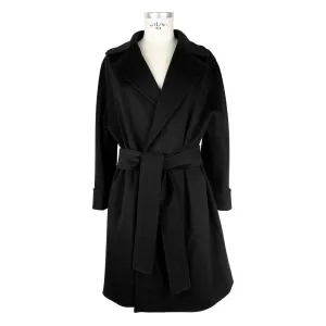 Made in Italy Black Wool Women Coat