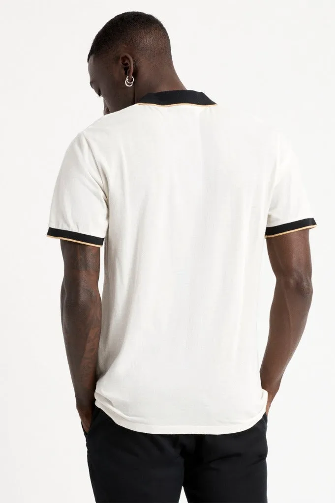 Men's Proper S/S Polo Knit - Off White / Black