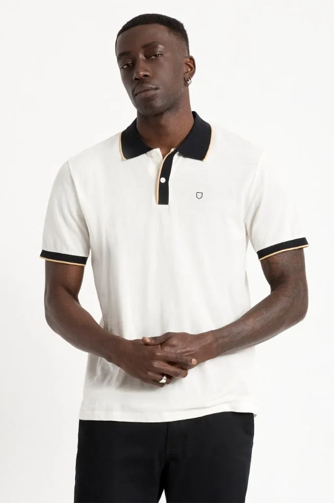 Men's Proper S/S Polo Knit - Off White / Black