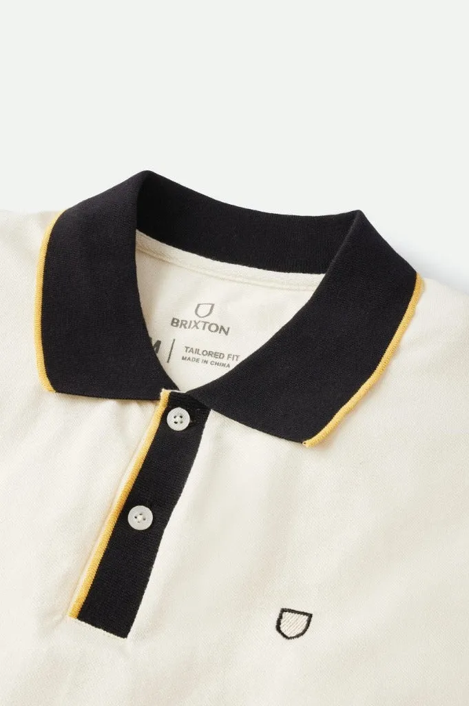 Men's Proper S/S Polo Knit - Off White / Black