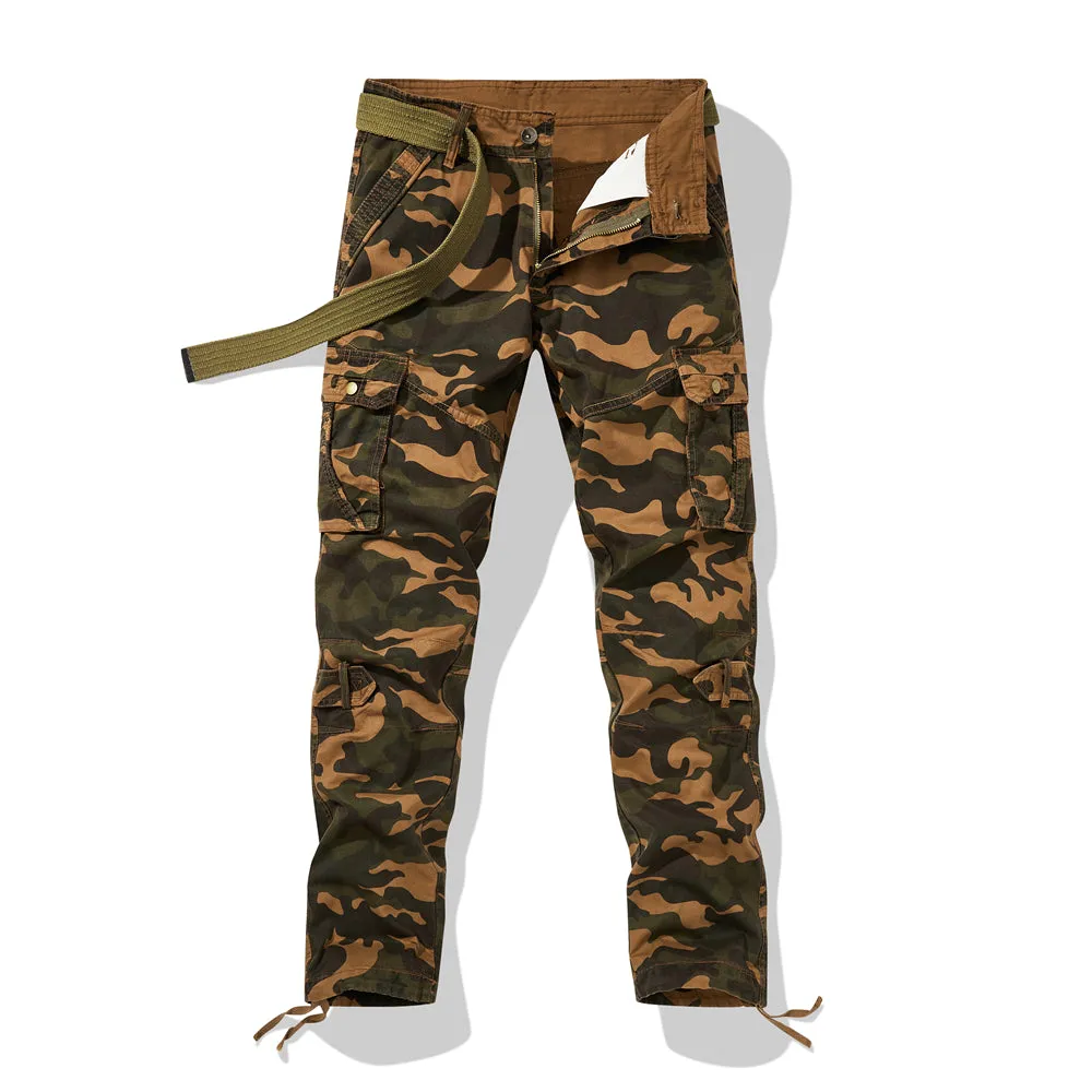 Men's Relaxed-Fit Cargo Pants Multi Pocket Work Pants | 1206