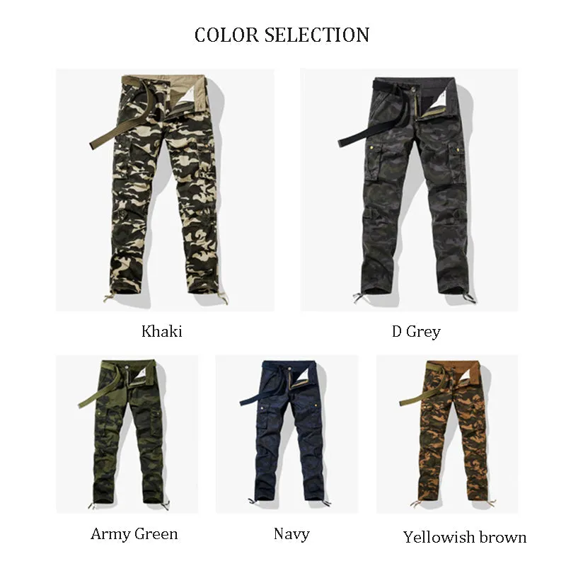 Men's Relaxed-Fit Cargo Pants Multi Pocket Work Pants | 1206