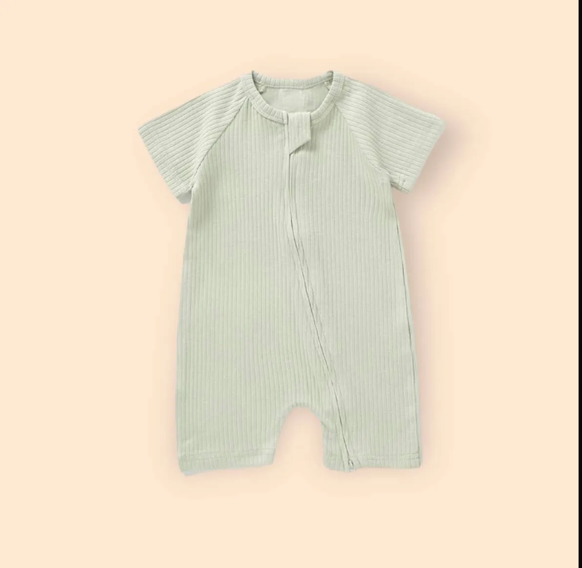 Organic Baby Summer Romper with zipper