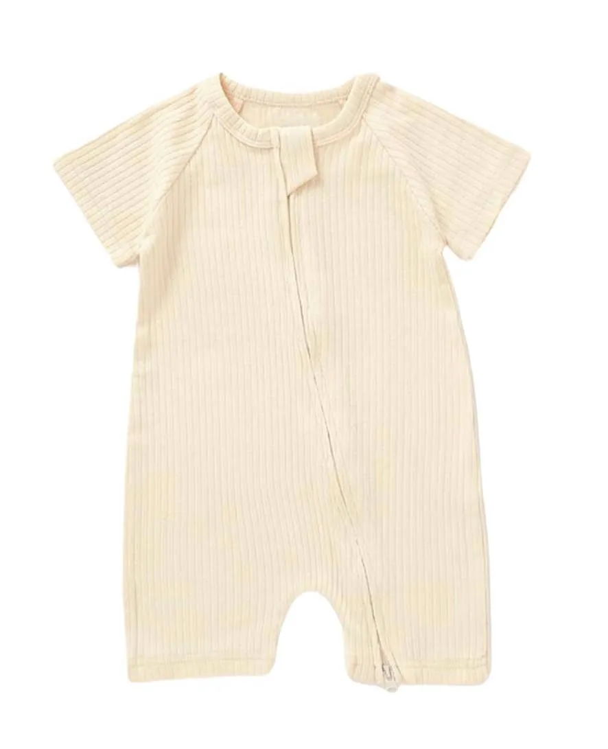 Organic Baby Summer Romper with zipper