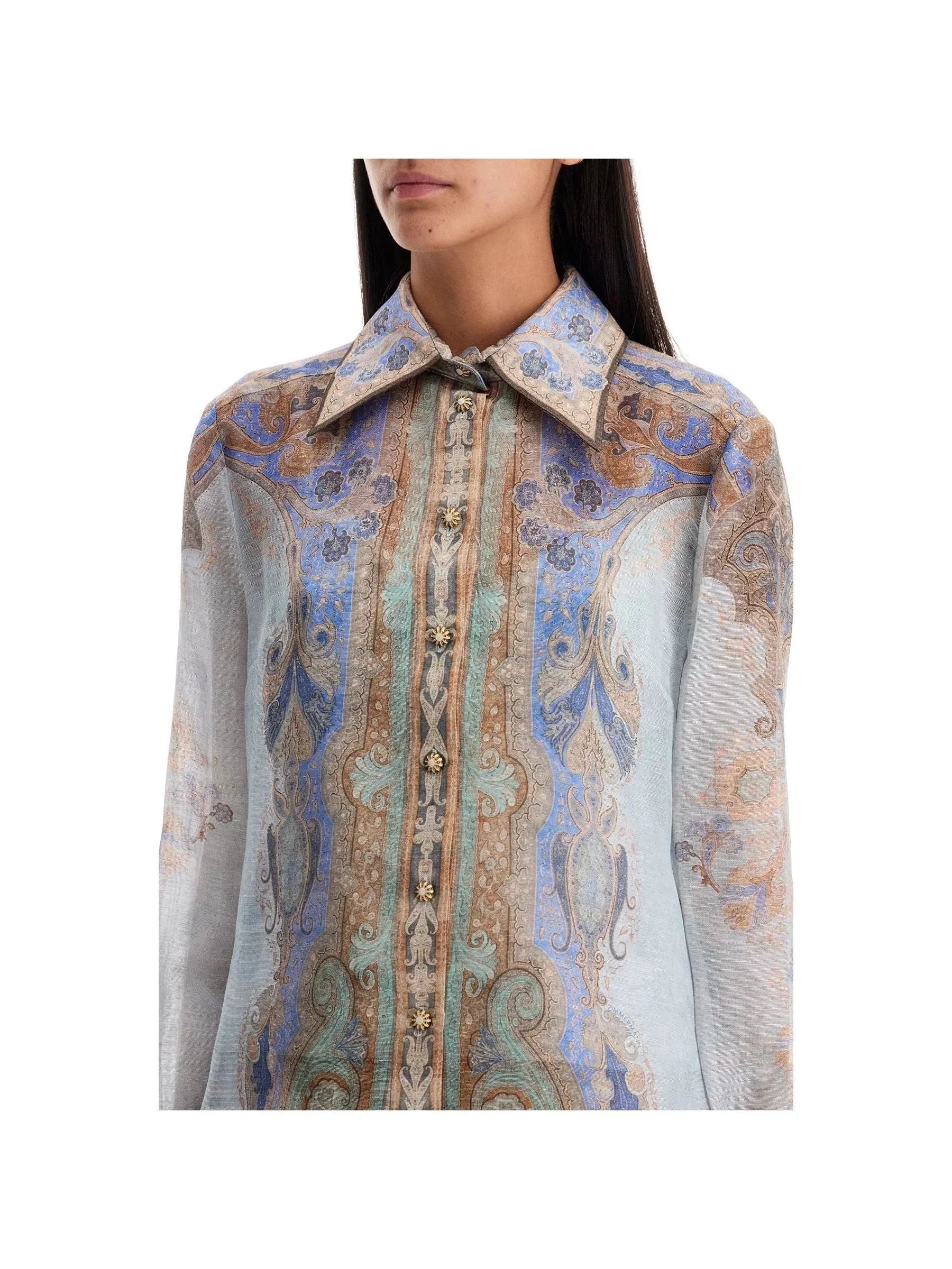 Paisley Print Linen Shirt