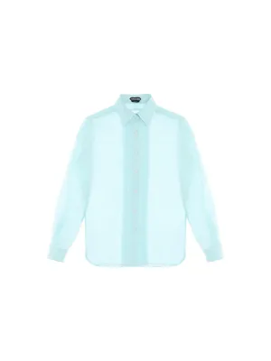 Plisse Plastron Silk Shirt