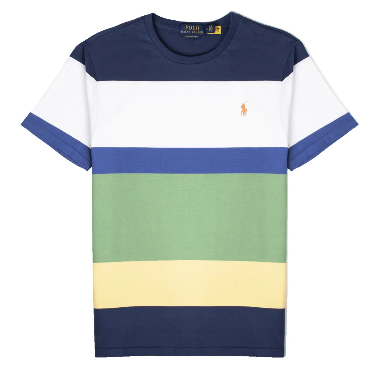 Polo Ralph Lauren Custom Slim Fit Striped Jersey T-Shirt Light Navy Multi