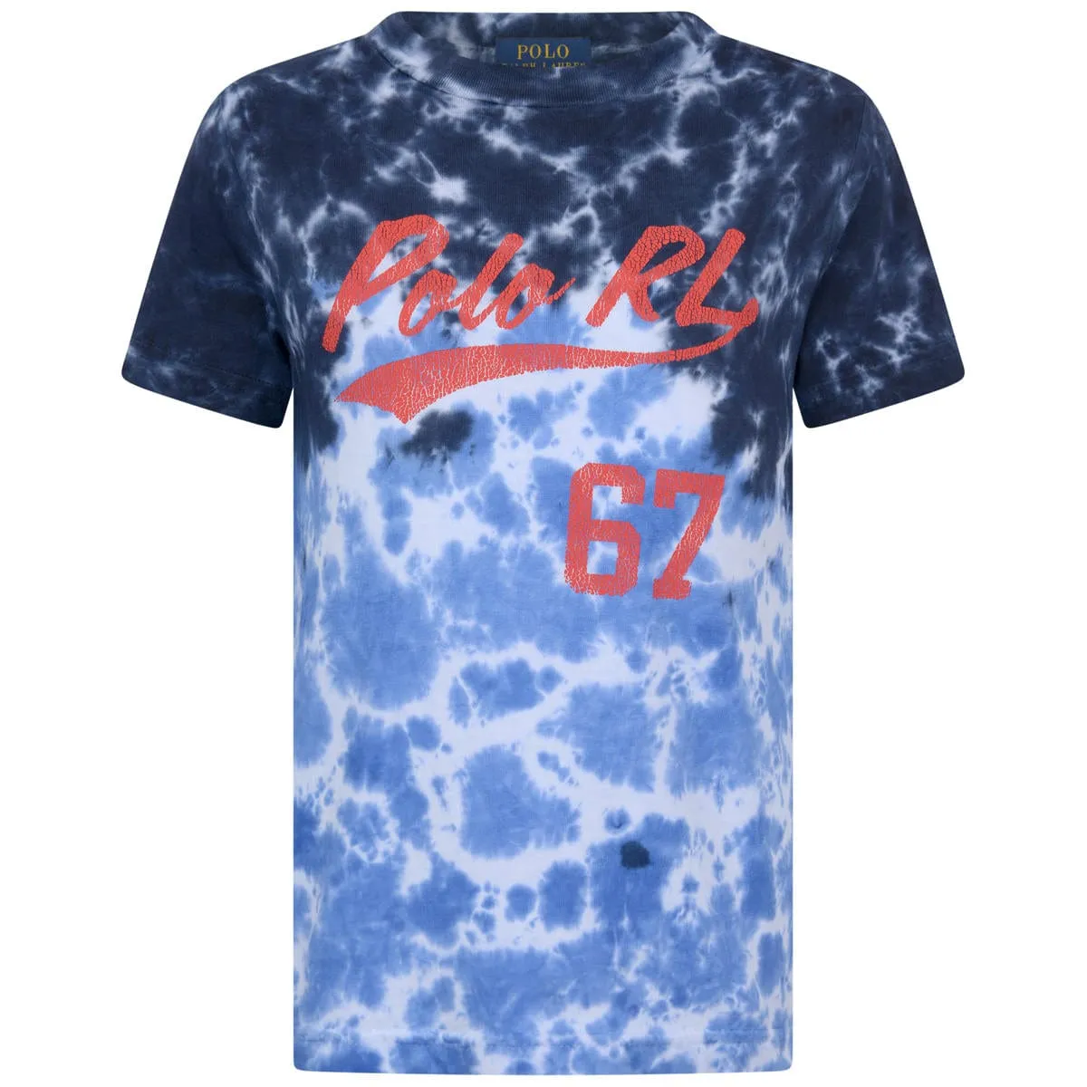 Ralph Lauren Boys Navy Tie-Dye Cotton T-Shirt