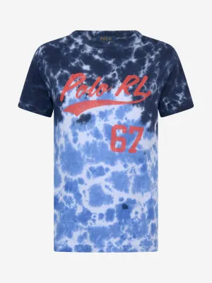 Ralph Lauren Boys Navy Tie-Dye Cotton T-Shirt