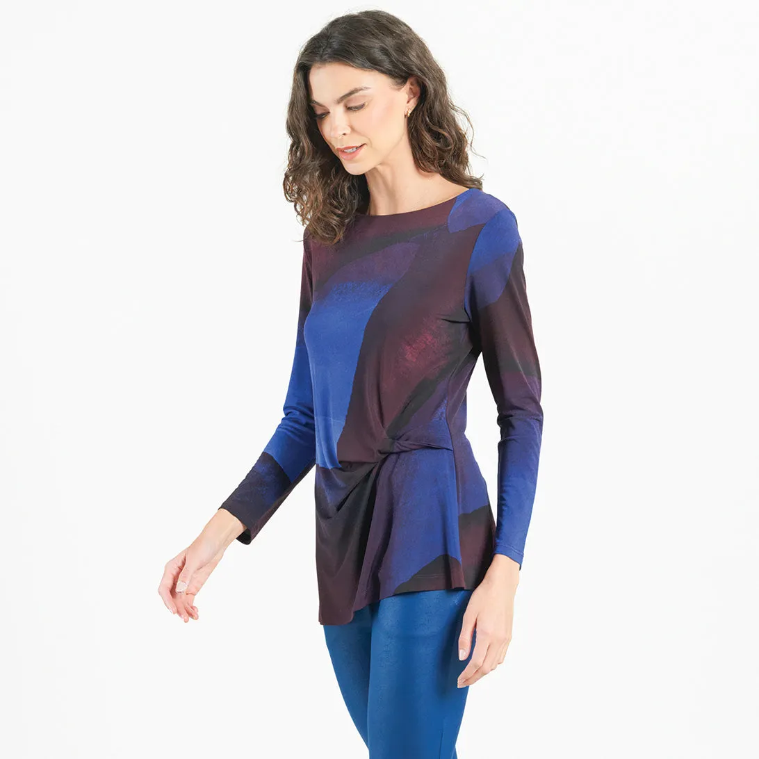 Side Twist Tunic - Purple Watercolor - Final Sale!