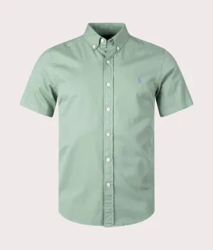 Slim Fit Short Sleeve Twill Sport Shirt