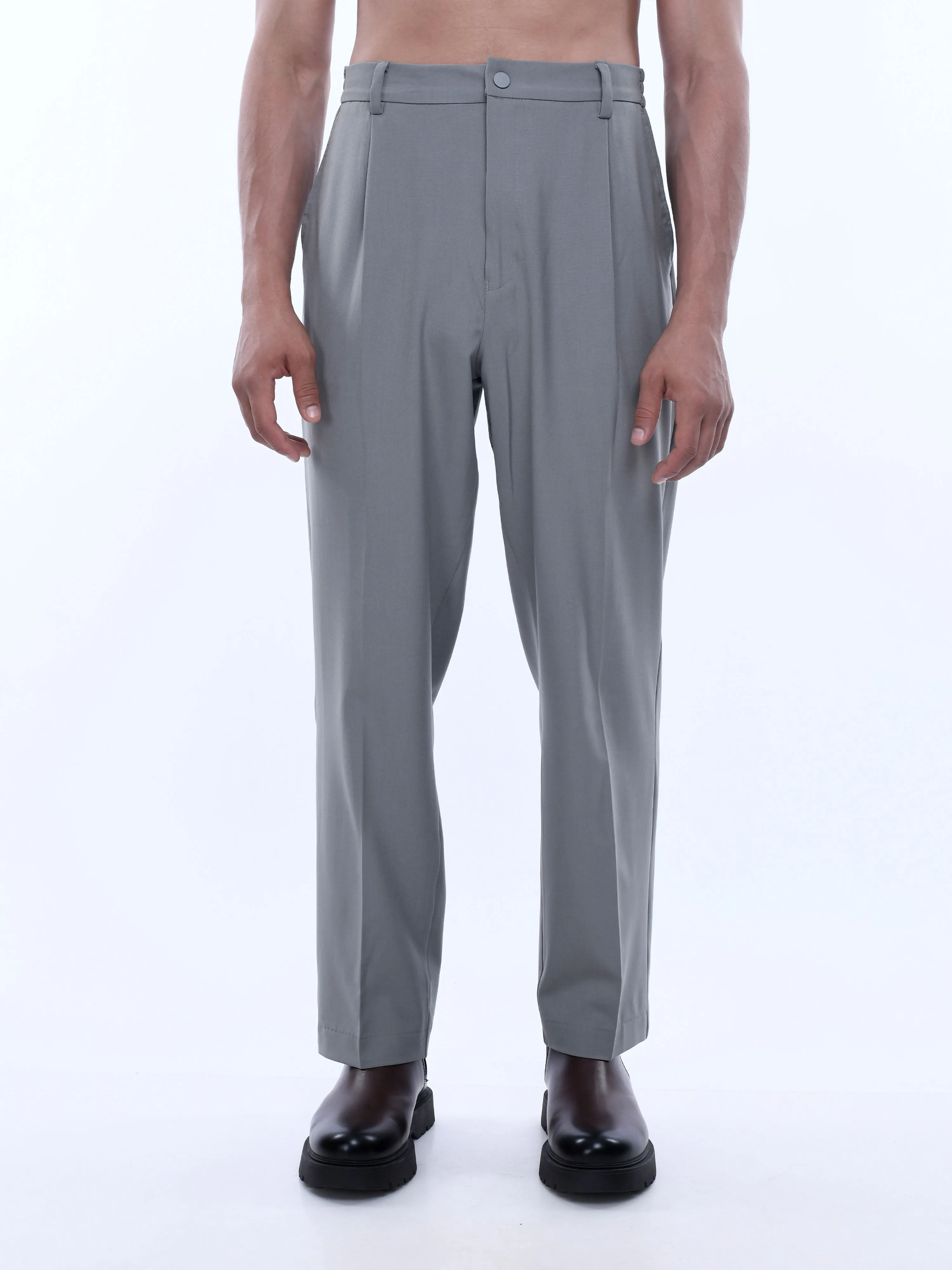 Soft Handle Relaxed Light Grey Trousers