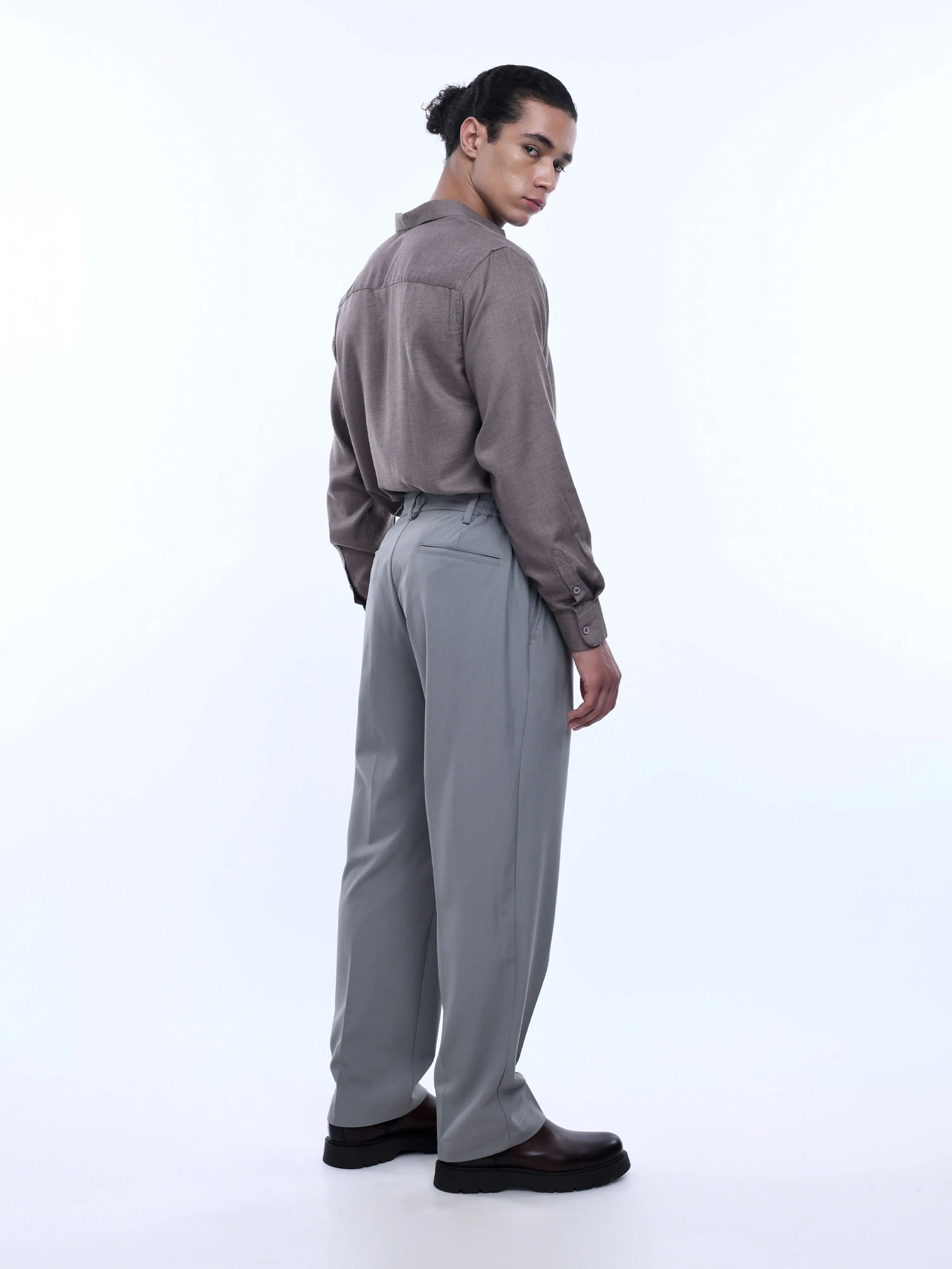 Soft Handle Relaxed Light Grey Trousers