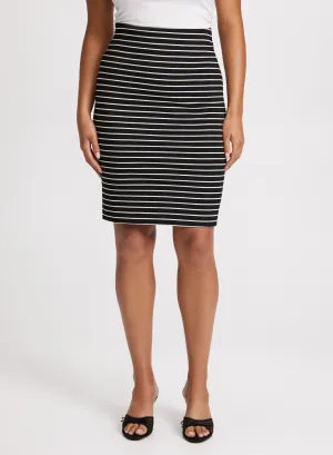 Striped Print Pencil Skirt