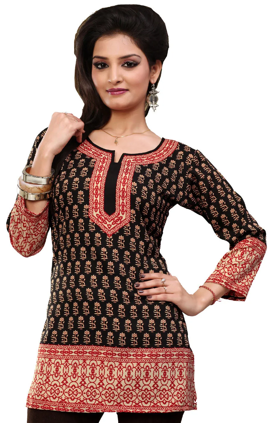 Stylish Black India Tunic Tops – Chic Ethnic Wear for Women