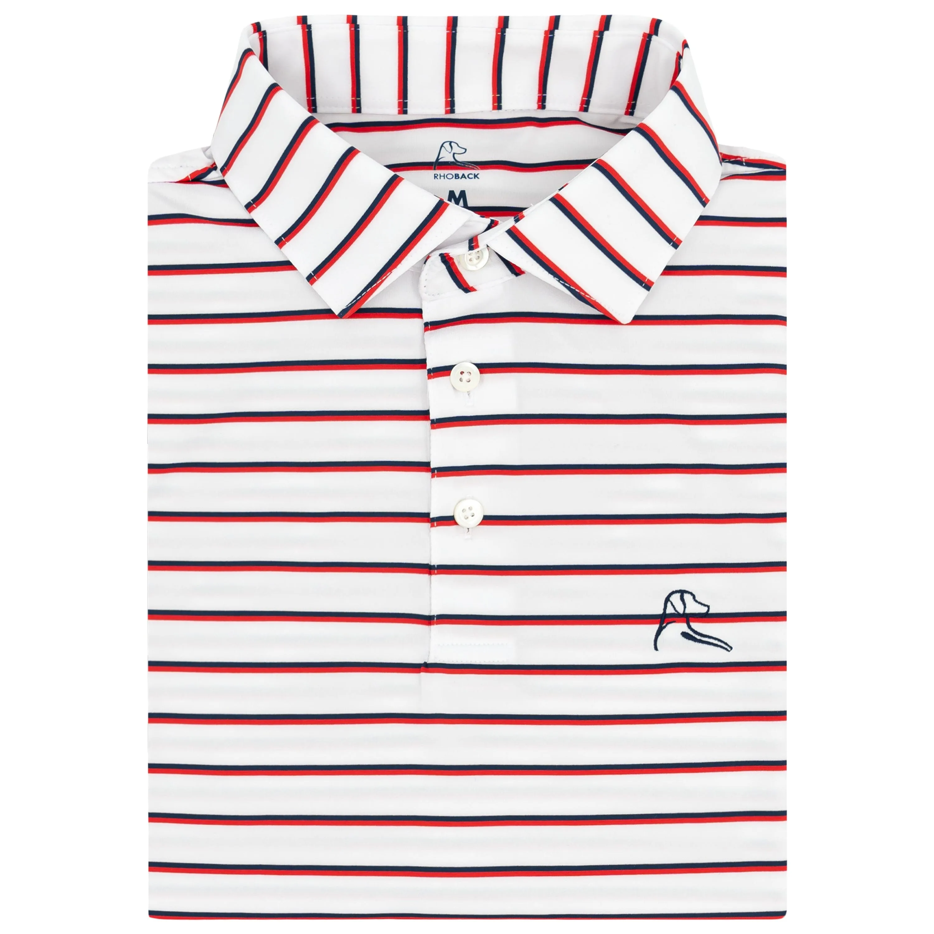 The Old Glory Stripe | Performance Polo | The Old Glory Stripe - White/Classic Red/Fleet Navy