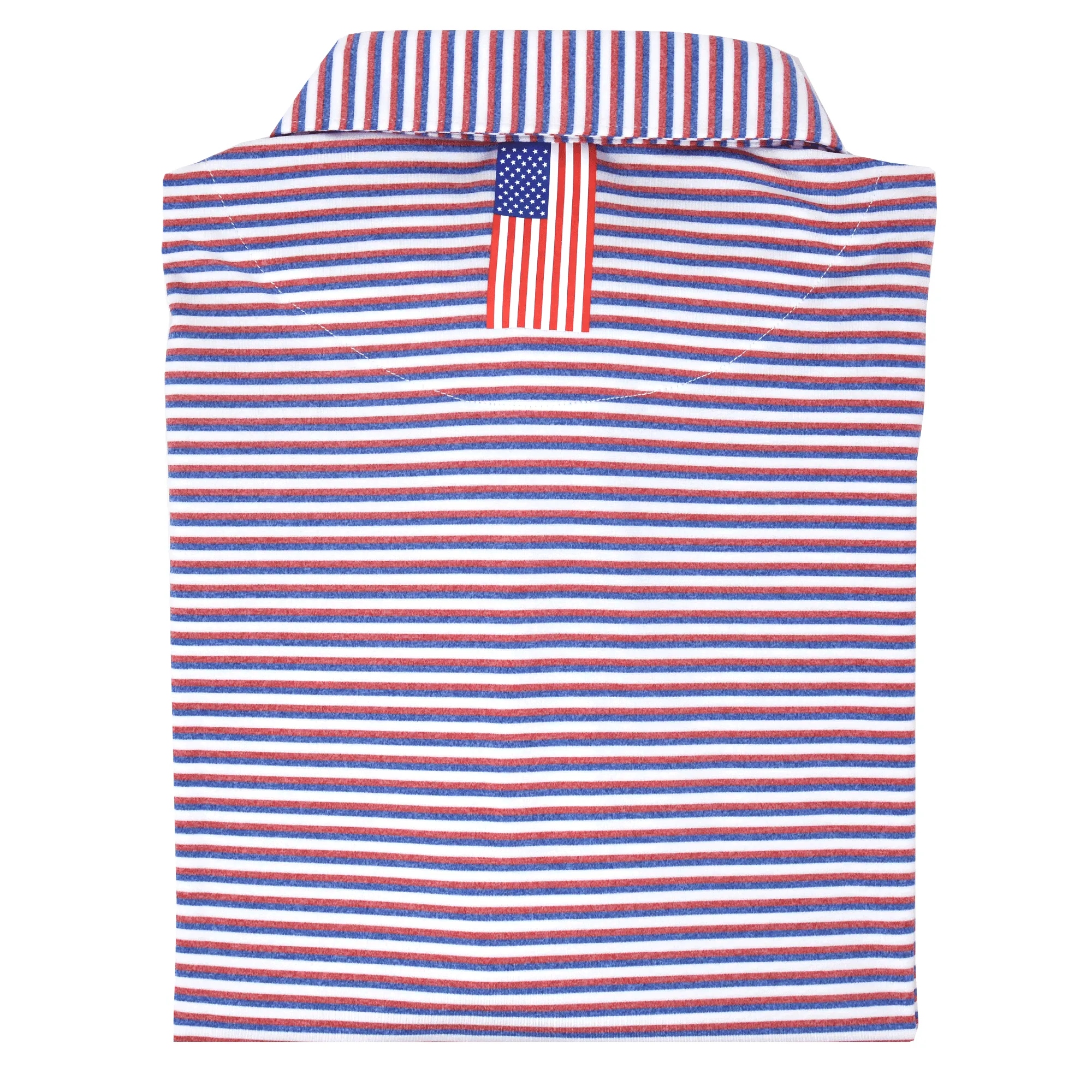 The Spacious Skies Heather Stripe | Performance Polo | The Spacious Skies Heather Stripe - Classic Red/Ocean Blue/White