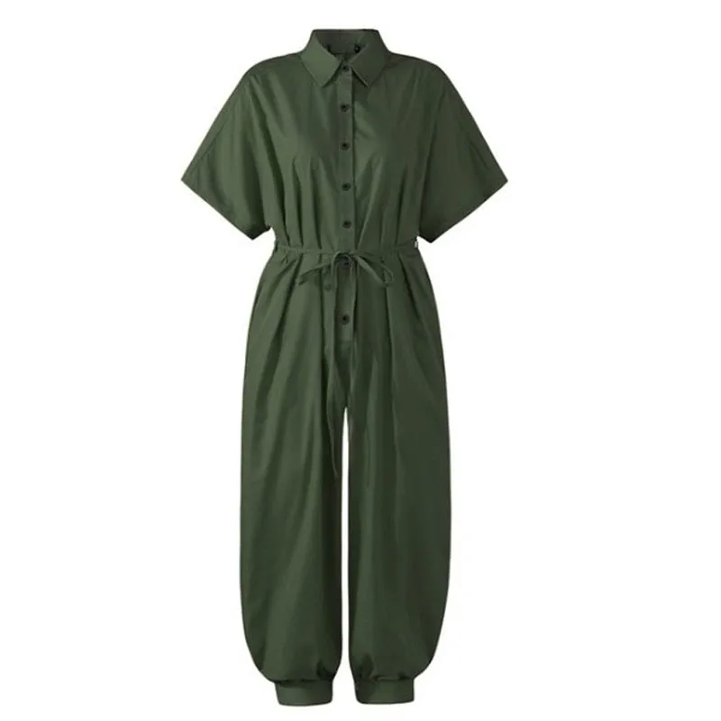 V-Neck Cotton Jumpsuit