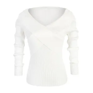 V Neck Ribbed Wholesale Women Top