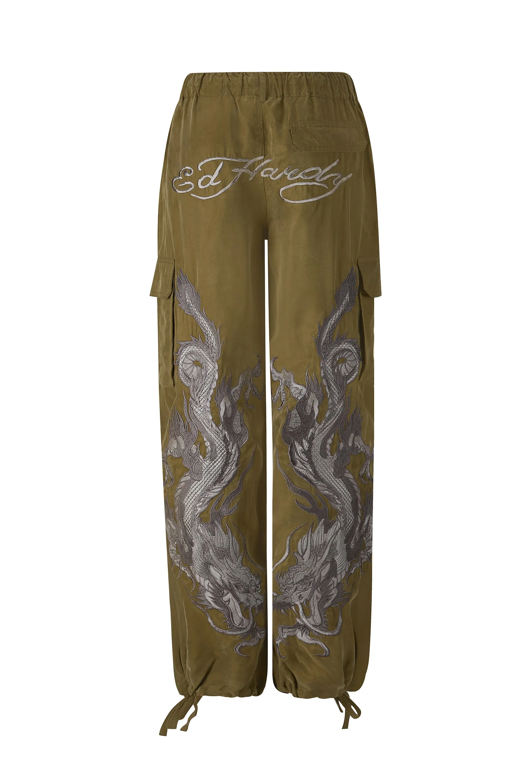 Womens Hidden Dragon Cargo Trousers - Green